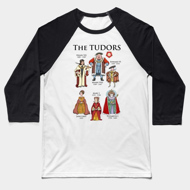 The Tudor Dynasty Baseball T-Shirt by Mackaycartoons